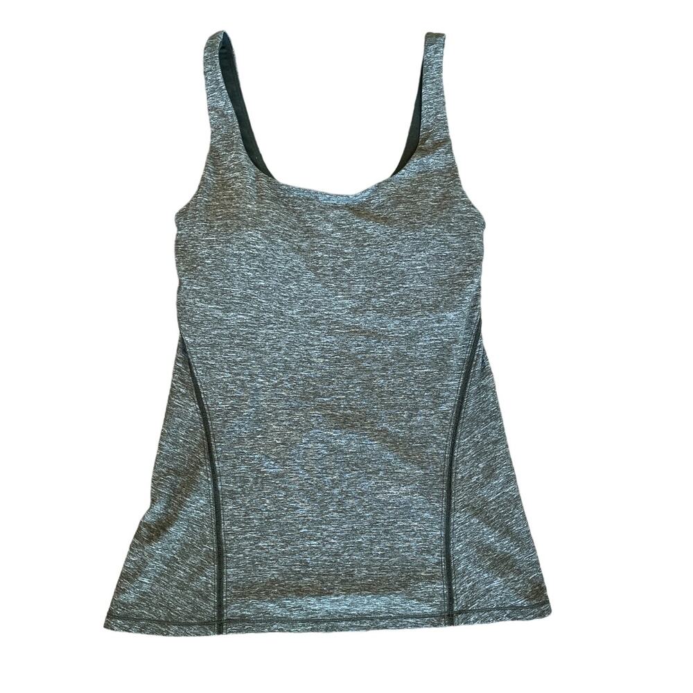 LULULEMON Women’s Heather Olive Green Tank Top with Built in Bra (S/6)